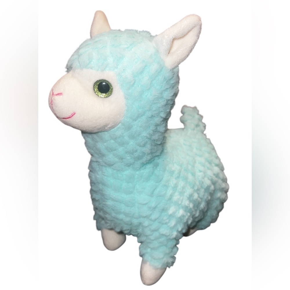 Stuffed Animal Toy Plush Llama Tom's Toy Mint Green Waffle Texture